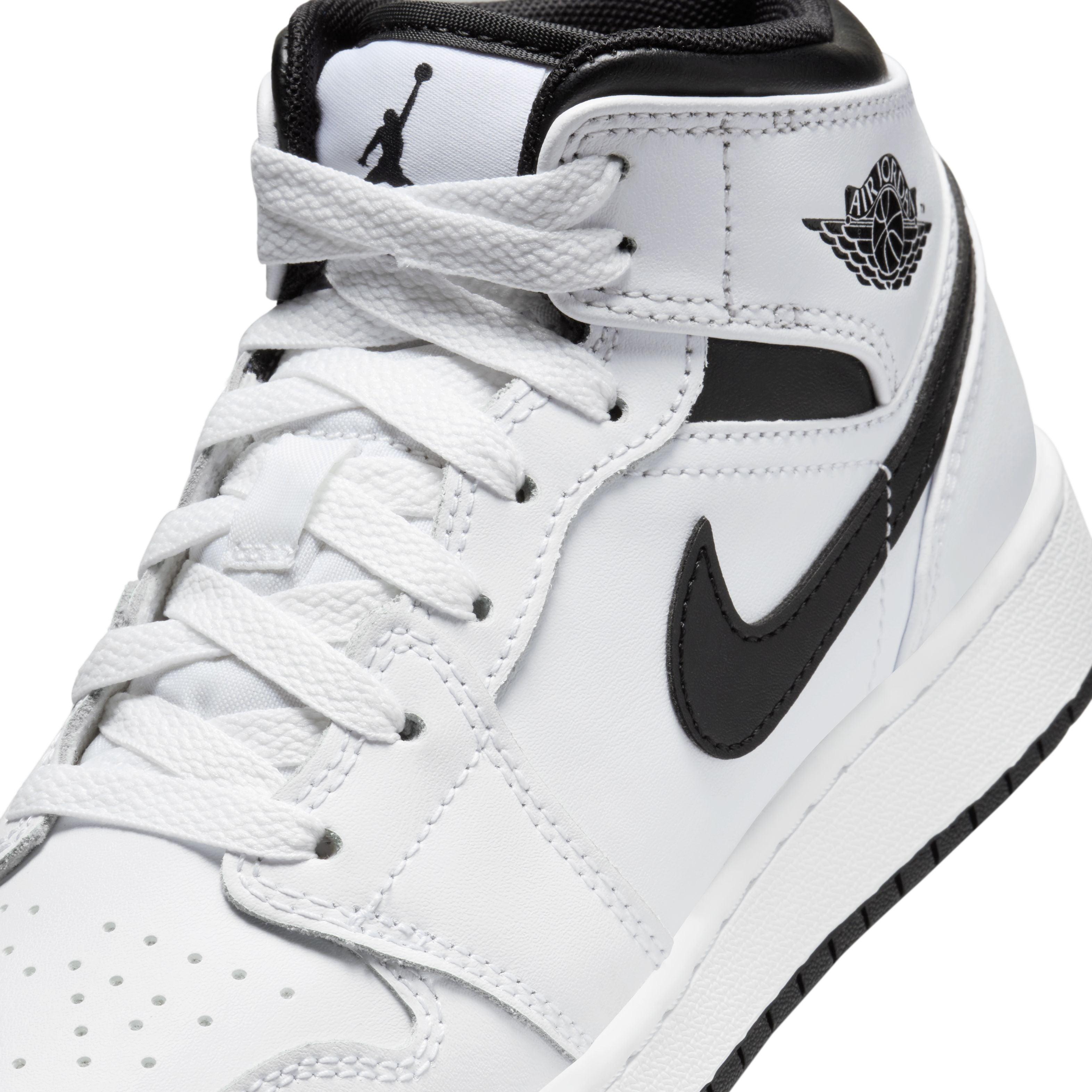 Kids Air Jordan 1 Mid Sneakers - White Basketball Shoes for Boys & Girls - Perfect for School, Sports & Casual Wear