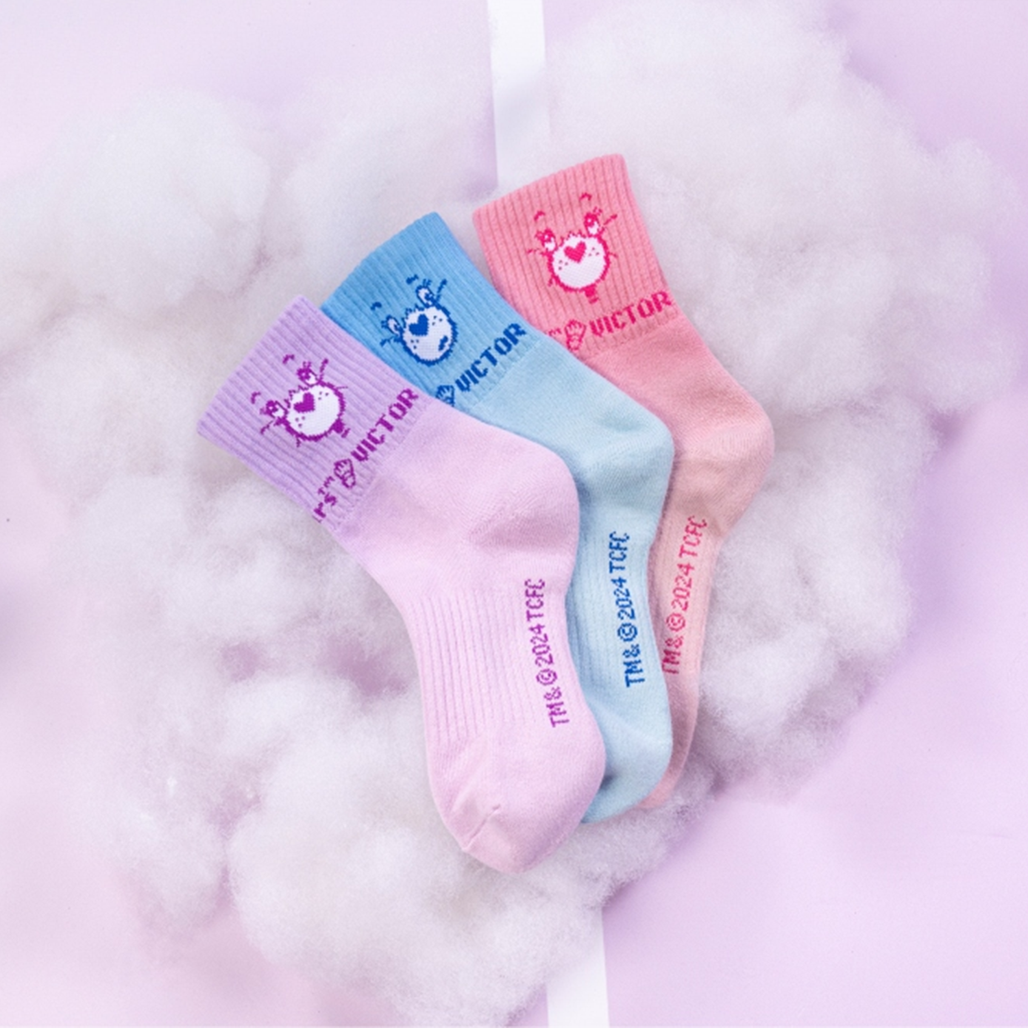 Victor x Care Bears Socks SK4508CBC - Cute Pink Cartoon Character Socks for Women & Girls - Perfect Gift for Valentine's Day, Birthday & Cosplay