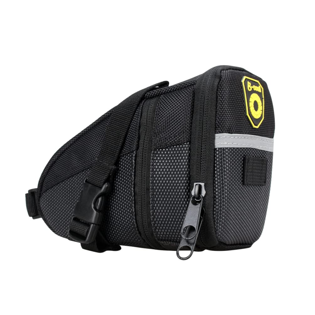 FAVOMOTO Waterproof Bike Saddle Bag - 1PC Bike Seat Pack with Multiple Pockets for Road & Mountain Bikes - Cycling Storage Tail Bag for Commuting, Touring & Outdoor Riding Accessories