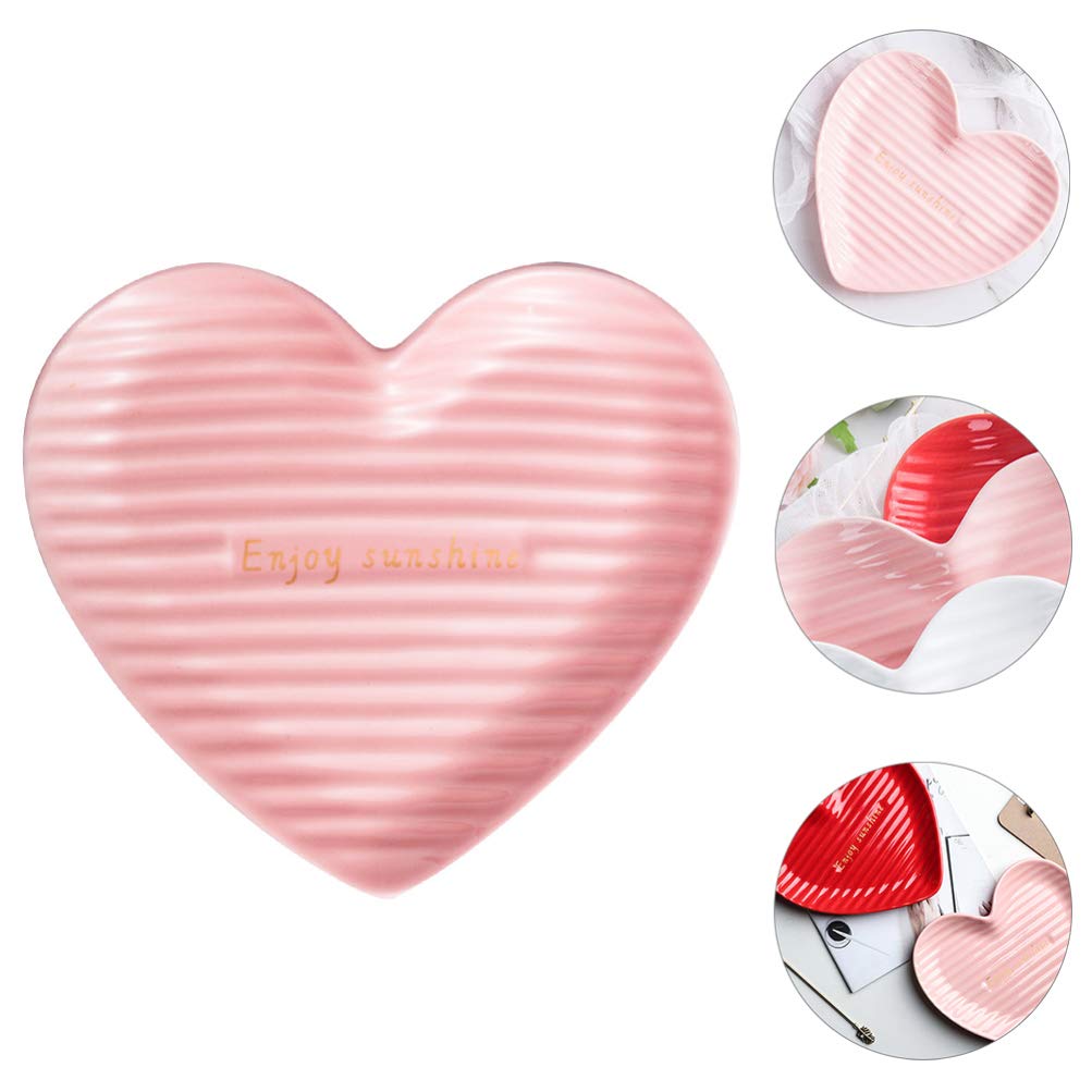 Heart-Shaped Ceramic Plate for Desserts & Steaks - Elegant Serving Dish