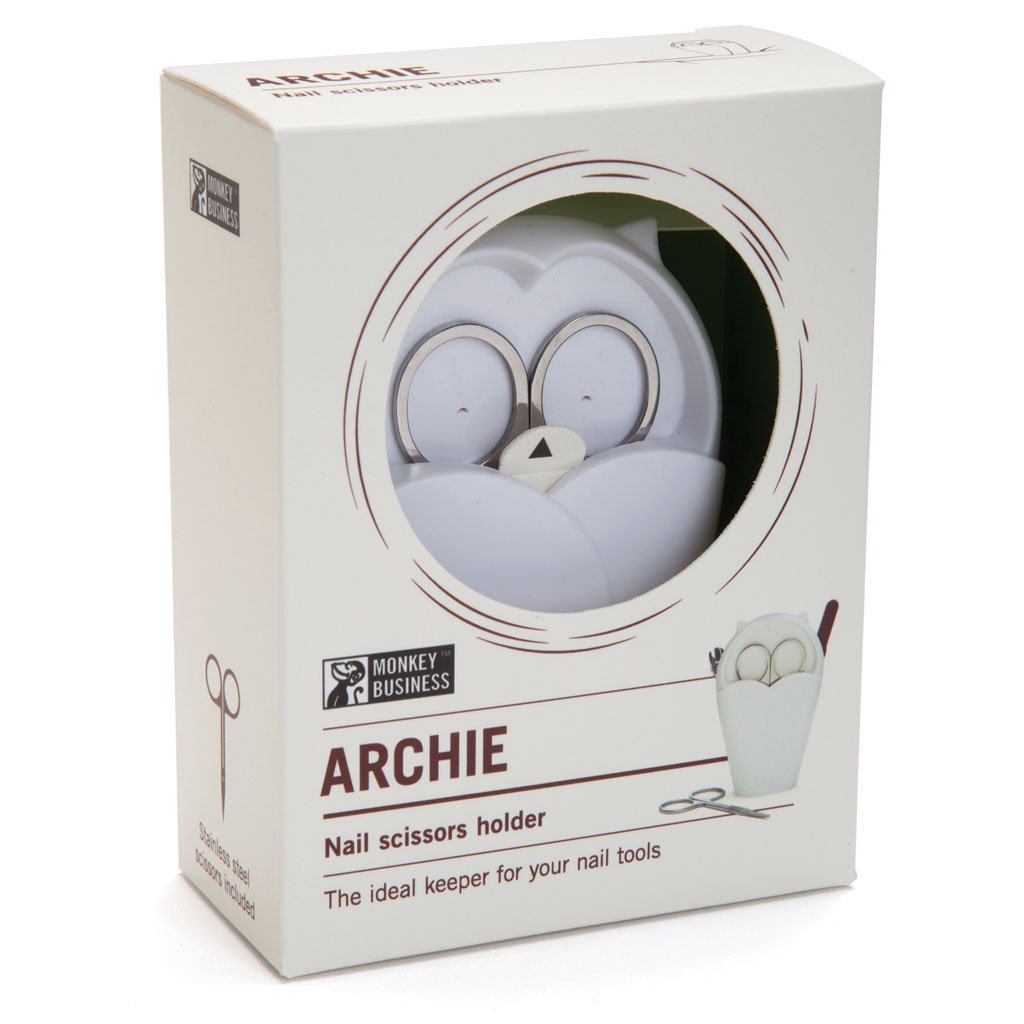 Premium White Archie Nail Scissors Holder - Organize & Protect Your Manicure Tools | Perfect for Home Salons, Travel Kits & Beauty Storage
