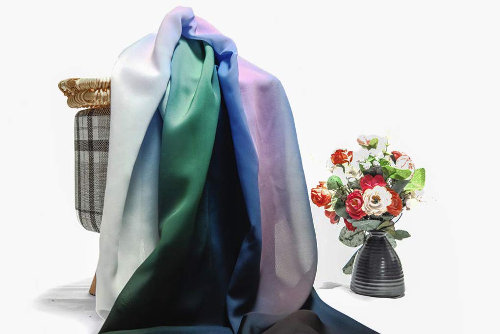 DJBM 59'' Sheer Gradient Chiffon Fabric for Wedding Arch Draping, Ceremony Decorations, Reception Swags & DIY Table Skirts - Handcrafted Drapery (100 Yards) - Perfect for Weddings, Parties, Photo Backdrops & Home Decor