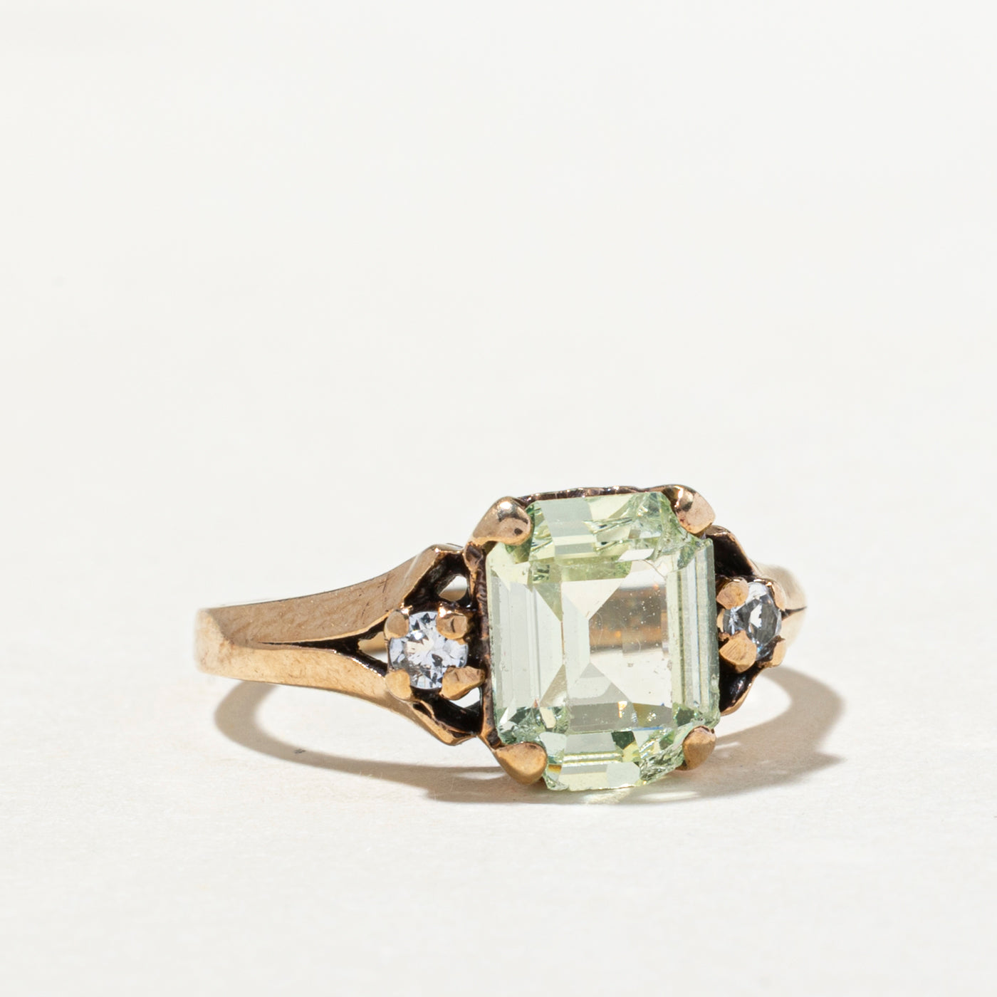 Green & White Synthetic Spinel Ring - 3.00ctw - Size 3.75 - Elegant Cubic Zirconia Jewelry for Women - Perfect for Weddings, Anniversaries & Special Occasions