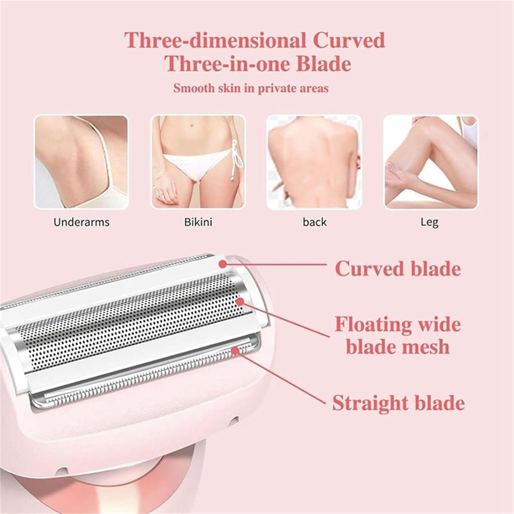 Livora Silk Glide Pro Electric Shaver for Women - 2 in 1 Double Head Wet & Dry Shaver, IPX7 Waterproof, Smooth Shaving for Legs & Bikini Area, Perfect for Travel & Quick Touch-Ups (Blue)