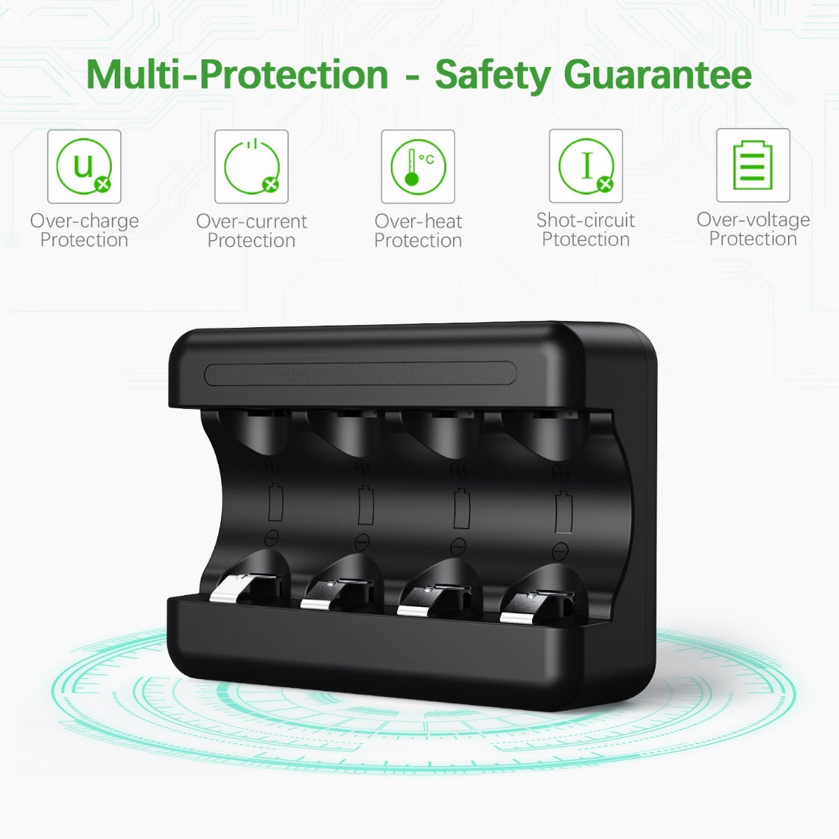 EBL 8 Pack CR2 3.7V Lithium Ion Rechargeable Batteries with Smart Charger - Perfect for Digital Cameras, Flashlights & Medical Devices