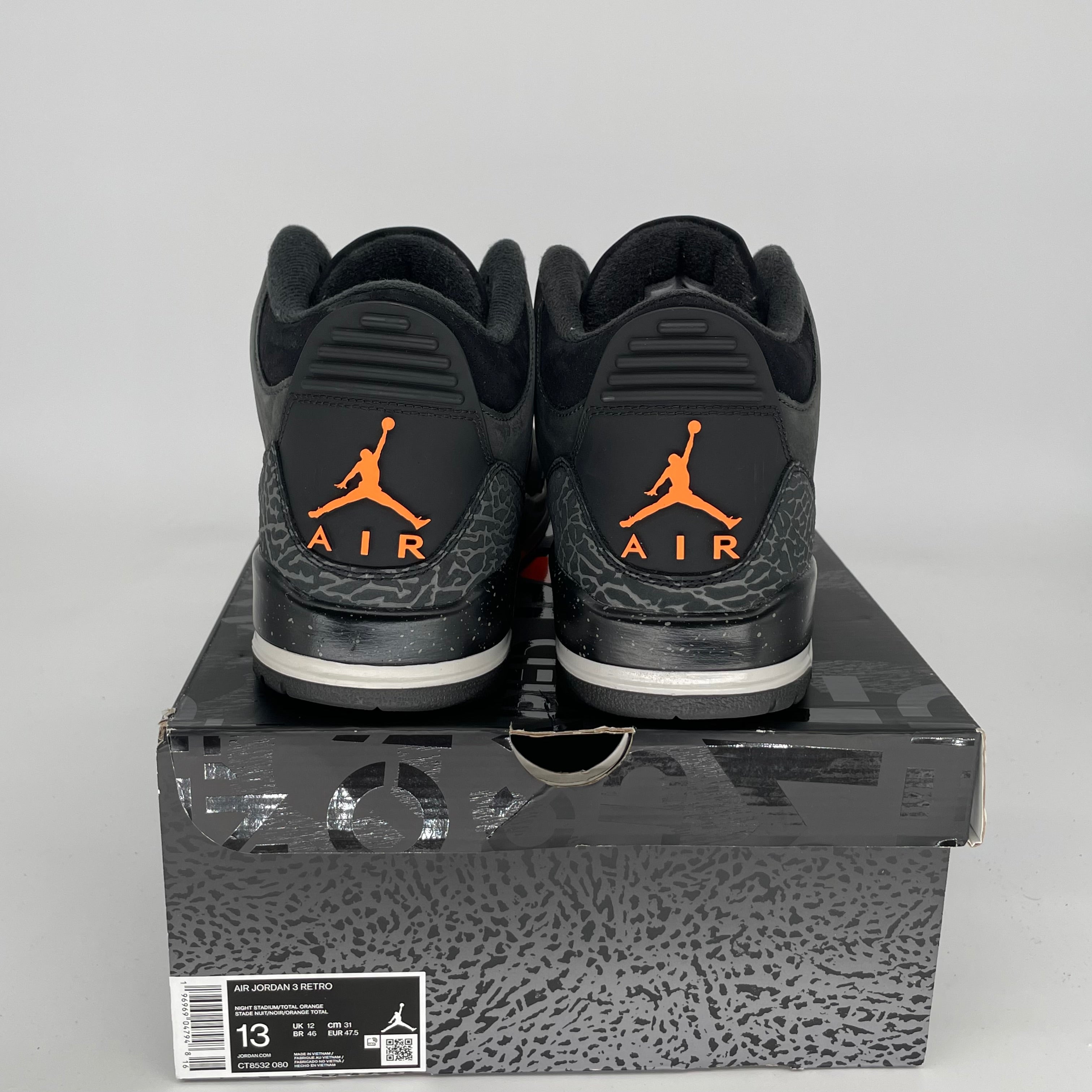 AIR JORDAN 3 FEAR Basketball Shoes Men's Size 13 Retro Sneakers - Style CT8532-080 for Streetwear & Game Day Outfits