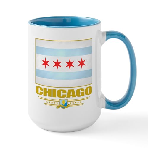 White/Blue Inside - Chicago Pride Large Mug