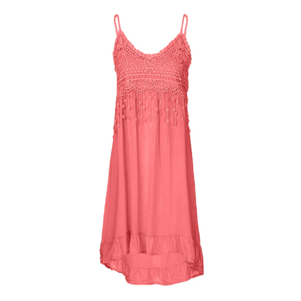 Trendy 2024 Plus Size Summer Dresses for Women - Flowy Spaghetti Strap Tassel Midi Sundress for Beach, Vacation & Casual Outings
