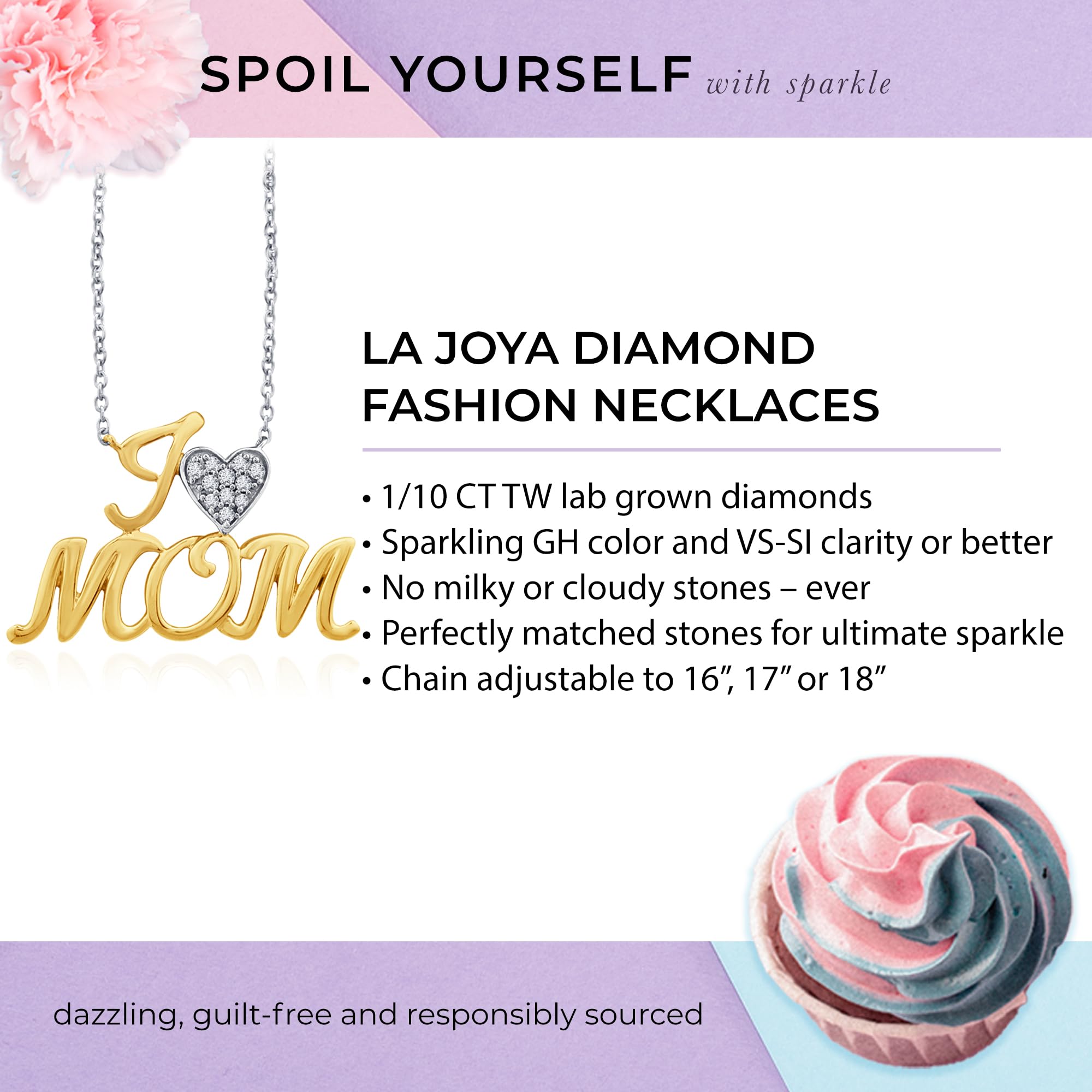 Exquisite Lab Grown Diamond Pendant Necklace in 925 Sterling Silver - Perfect Mother's Day Gift for Mom, Wife, or Grandma | Elegant Jewelry for Special Occasions, Anniversaries & Birthday Celebrations