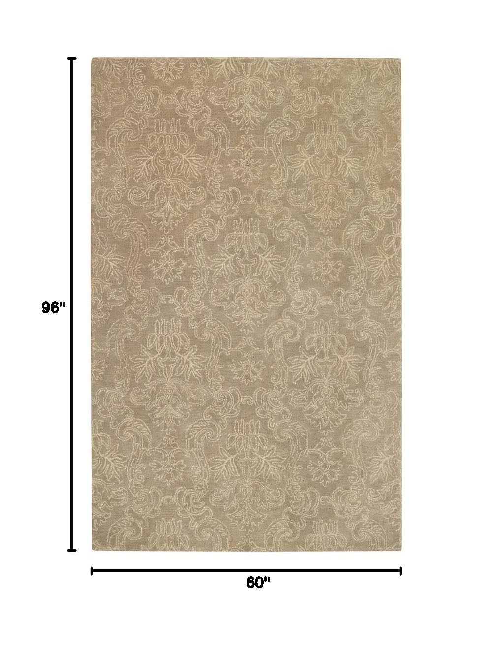 Capel Rugs Flower Garden Rectangle Hand Tufted Area Rug 5' x 8' Taupe - Soft Living Room Bedroom Decor for Home & Office