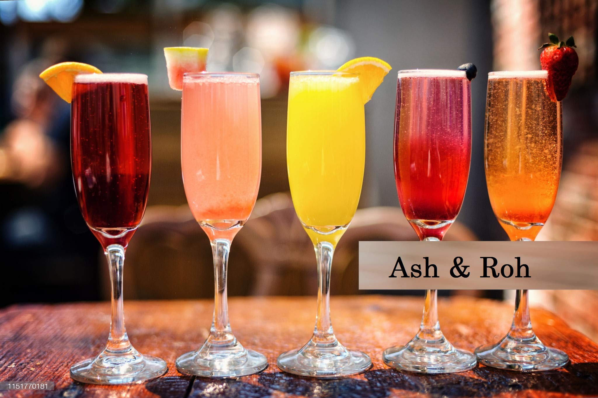 Ash & Roh® Elegant Stemmed Wine Glasses - 2 Pack (170ml Each) | Perfect for Champagne, Sparkling Wine & Cocktails | Ideal for Parties, Weddings & Romantic Dinners