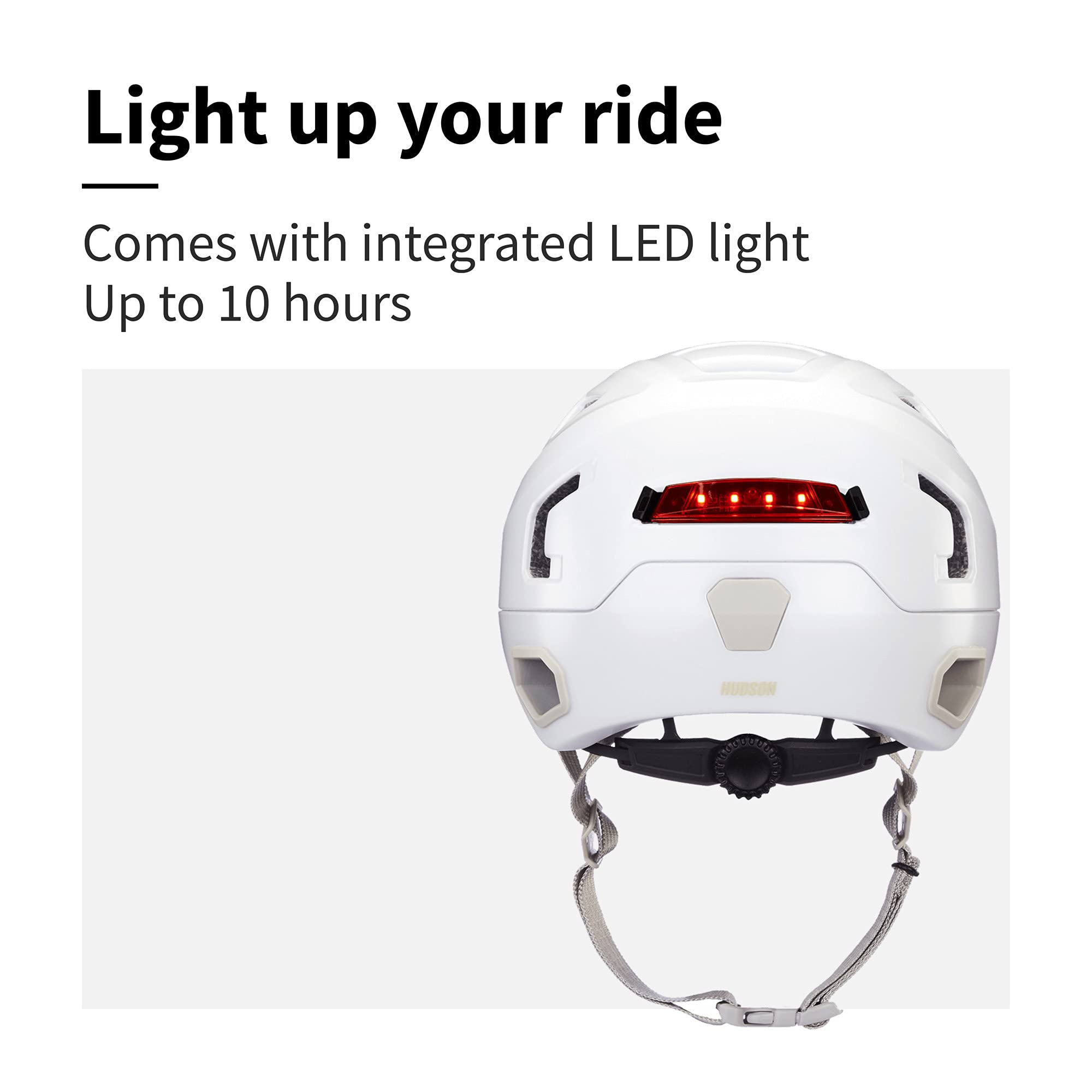 Bern Hudson Commuter Bike Helmet with MIPS Technology - Certified for E-Bikes & Cycling Safety - Integrated LED Rear Light & U-Lock Compatible - Perfect for Urban Commuting, Road Biking & Electric Bike Riders