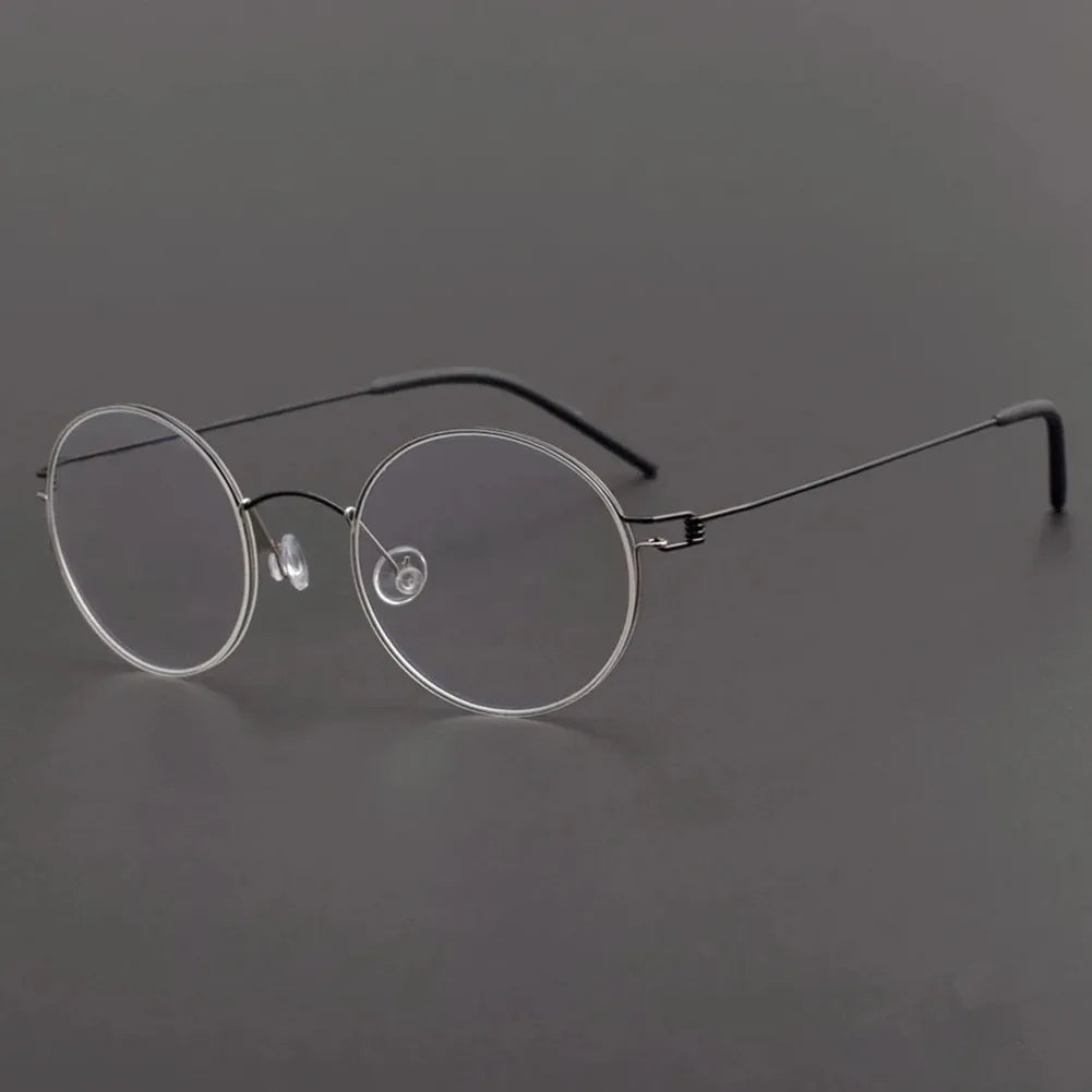 Aimee Women's Full Rim Small Round Screwless Titanium Eyeglasses Frame 13018 - Lightweight & Durable for Work, Reading & Everyday Use