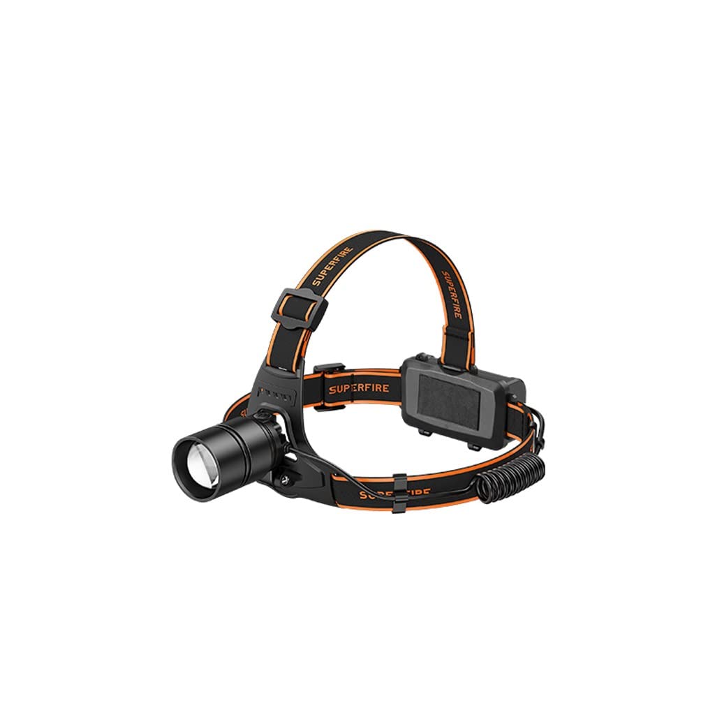 TONPOP Zoomable Rechargeable Headlamp - 1000 Lumens Ultra Bright LED Headlight for Night Fishing, Hunting, Camping & Outdoor Adventures - Long Battery Life, Waterproof, Adjustable Headband (Black) - Perfect for Hiking, Running, Emergency Use & Power Outages