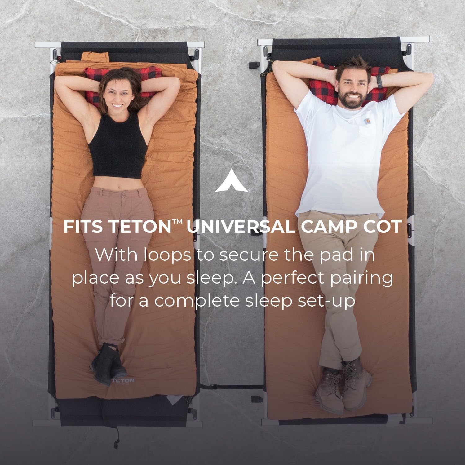 Teton Canvas Camp Pad - Ultra Comfortable Sleeping Pad for Car Camping & Outdoor Adventures - Durable Brown Camping Mattress for Backpacking, Hiking & RV Trips