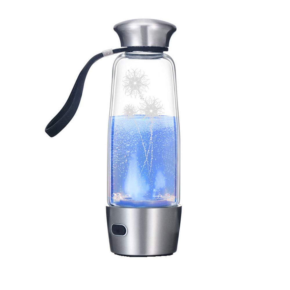 Hydrogen Rich Water Bottle 400ml - Portable USB Rechargeable Hydrogen Generator Cup with High Borosilicate Glass | Anti-Aging, Energy Boost | Perfect for Sports, Gym & Outdoor Activities