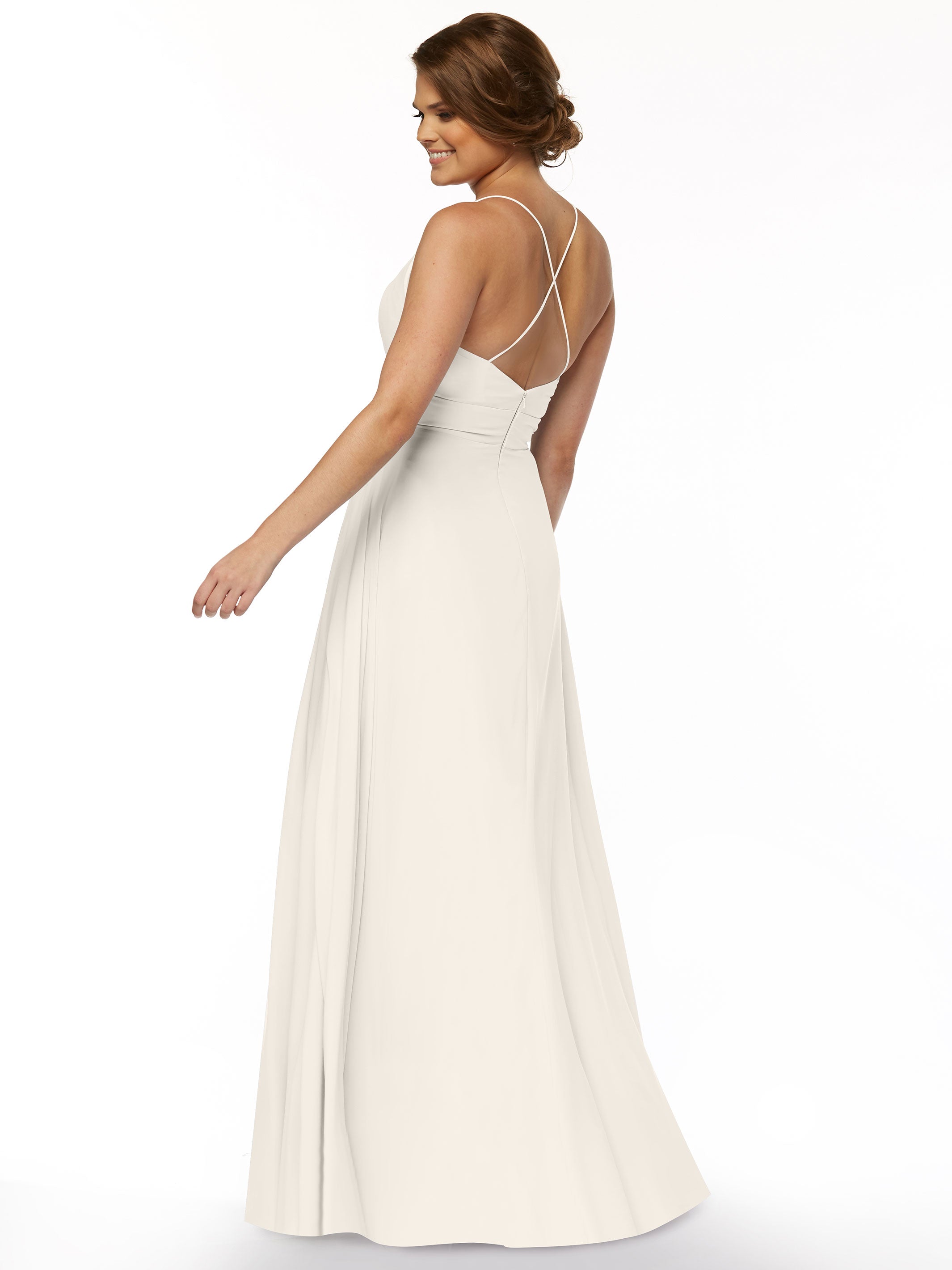 Elegant 83027 Simple Stretch Chiffon A-Line Bridesmaid Dress with Pleats - Perfect for Weddings, Formal Events & Special Occasions