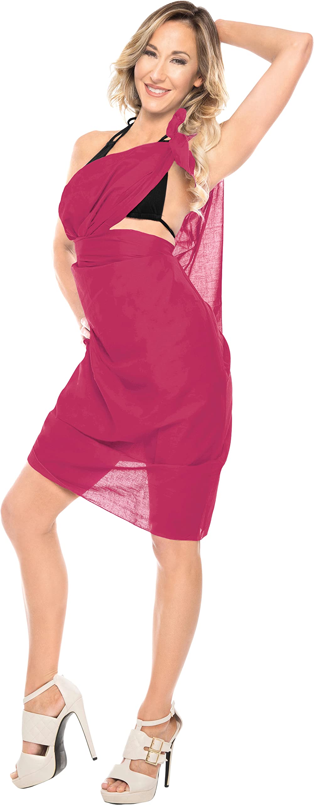 LA LEELA Women's Summer Beachwear - Flowy Sarong Wrap Cover Up for Bikini & Swimsuits | Perfect for Poolside, Beach Vacation & Resort Wear