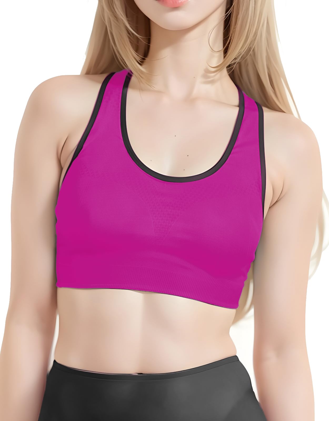 Women's Match Racerback Sports Bras - Padded Seamless Workout Tops for Yoga, Gym, Running & Fitness | Supportive Strappy Design for Active Lifestyles