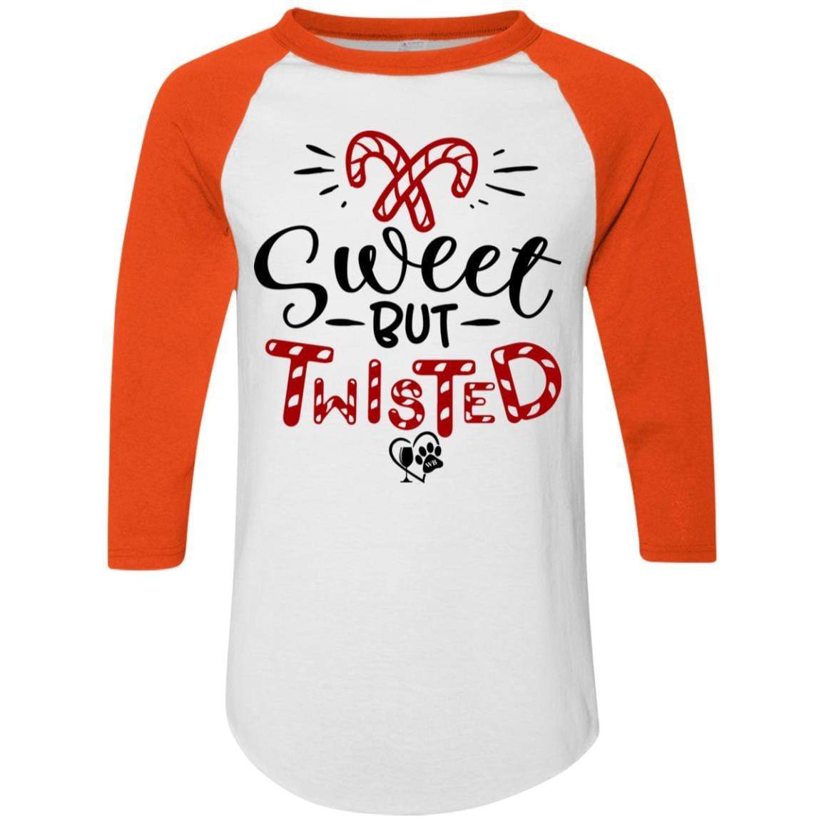 Sweet But Twisted Colorblock Raglan Jersey - Women's Long Sleeve Baseball Tee for Christmas & Holiday Parties - Cozy Casual Pullover for Festive Gatherings & Winter Outfits