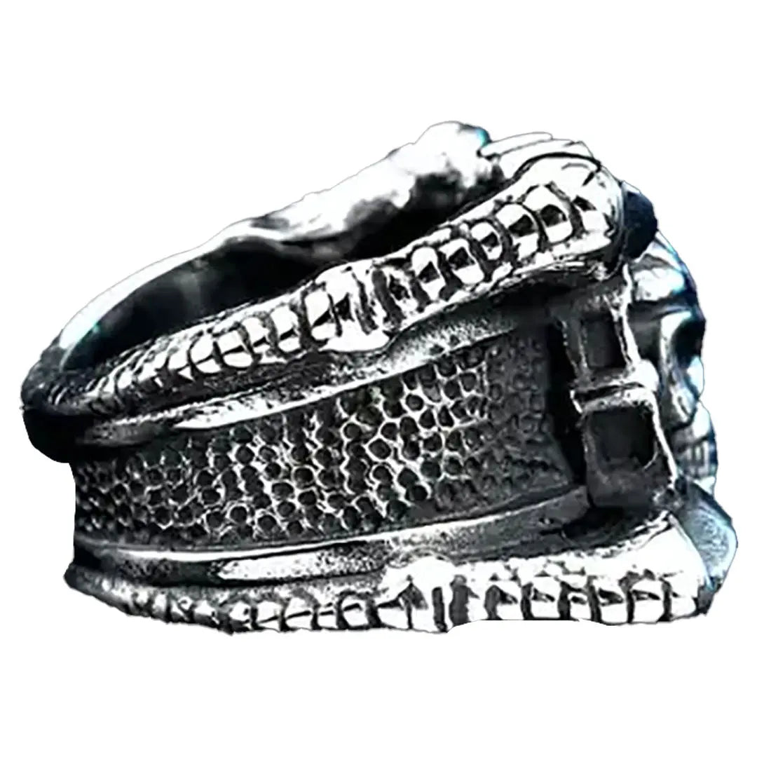 GoSteel Men's Bike Chain & Skull Ring - Stainless Steel Punk Gothic Jewelry for Men - Perfect for Bikers, Rockers, and Edgy Fashion Lovers