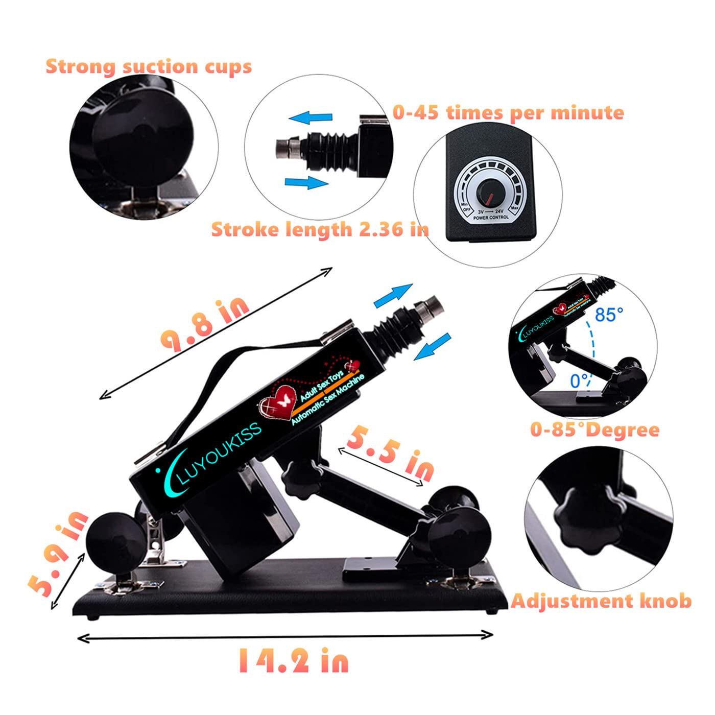 Premium Adjustable Sex Machine for Couples - Automatic Thrusting Dildo with 7 Attachments | Male & Female Masturbation Toy | Adult Love Machine Device | Perfect for Bedroom Fun, Couples Play & Solo Pleasure