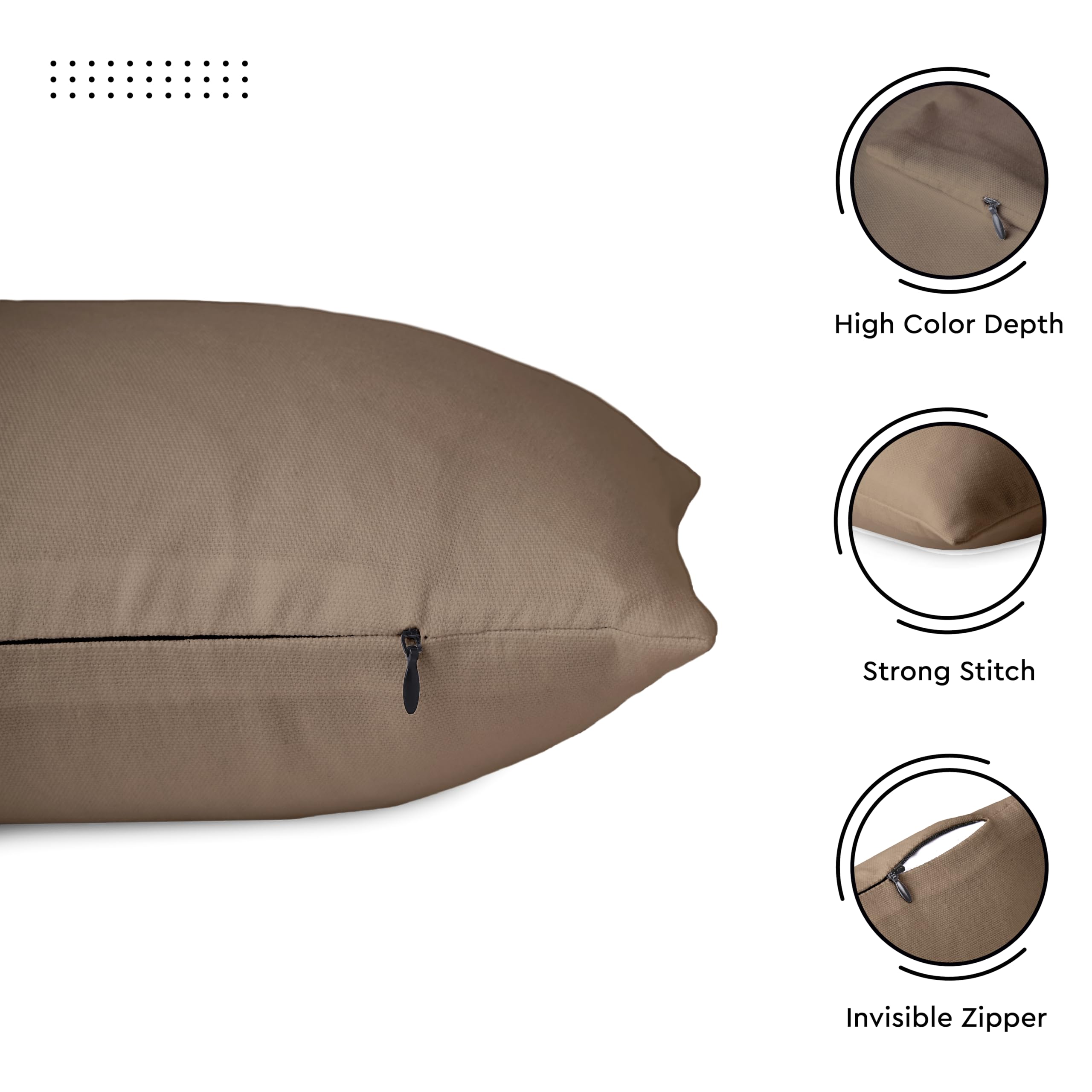 Encasa XO Throw Pillow Covers 22x22 Inches Set of 2 - Soft Beige Cotton Decorative Cushion Covers with Hidden Zipper Closure for Sofa, Bed, Living Room - Perfect for Home Decor, Cozy Reading Nook & Modern Interior Design