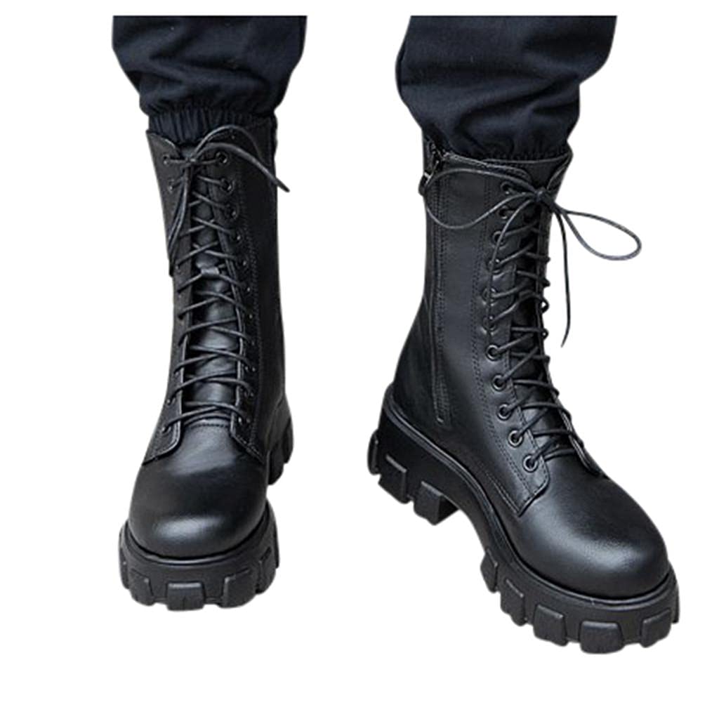 Selomore Women's Plus Size Fashion Boots - Thick Heel Round Toe Motorcycle Ankle Boots for Casual & Riding | Comfortable Wide Width Winter Boots for Women | Perfect for Daily Wear, Outfits & Outdoor Activities
