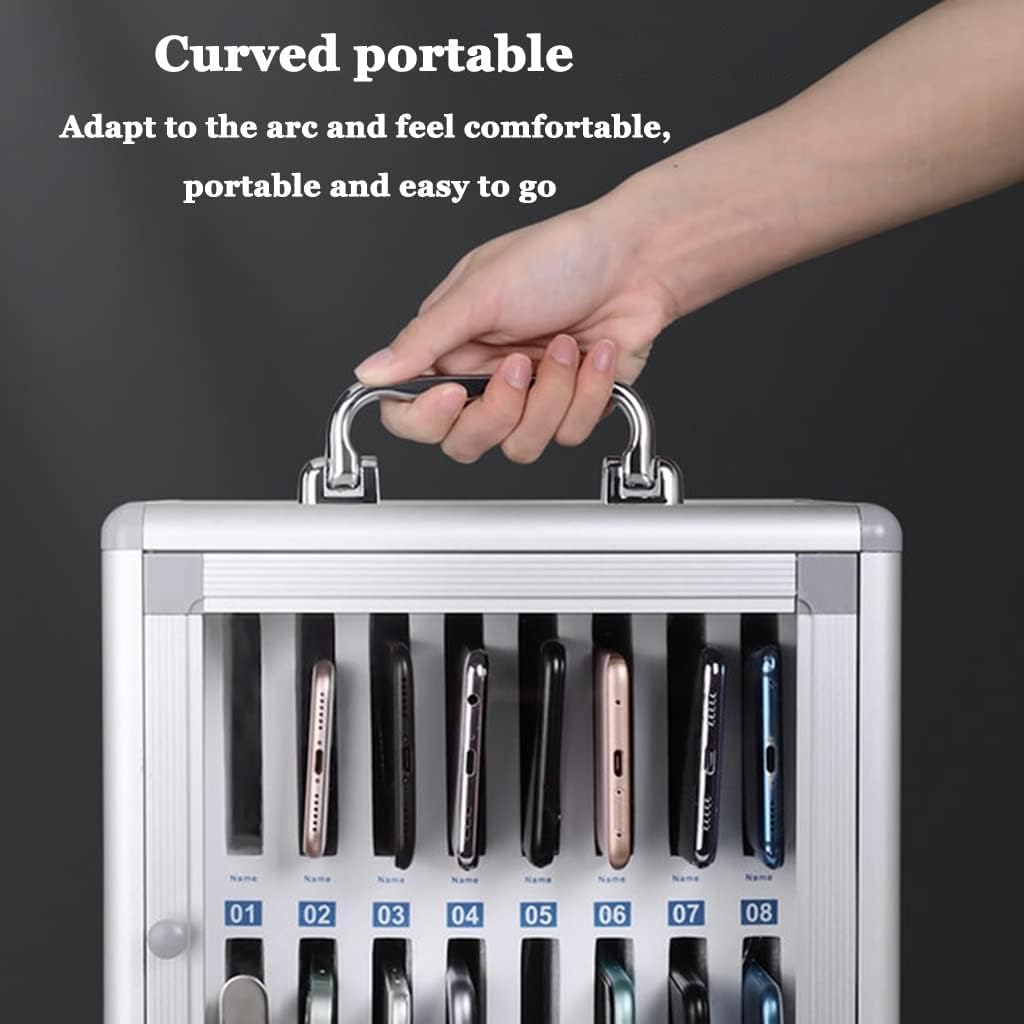 Lockable Alloy Clear Phone Storage Cabinet for Office & Classroom - Holds 12 Cell Phones | Secure Mobile Device Organizer for Teachers, Retail Stores & Workplaces
