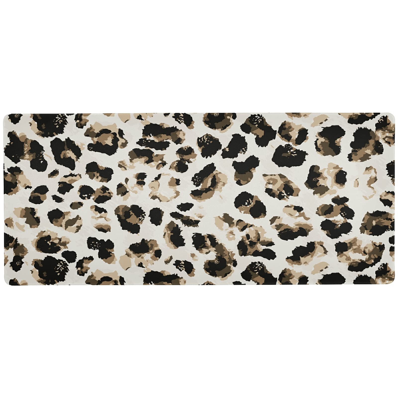 Premium Large Gaming Mouse Pad - Animal Leopard Print Non-Slip Desk Mat for Computer & Laptop (35.4x15.7in) - Perfect for Office, Gaming & Home Workspace Setup