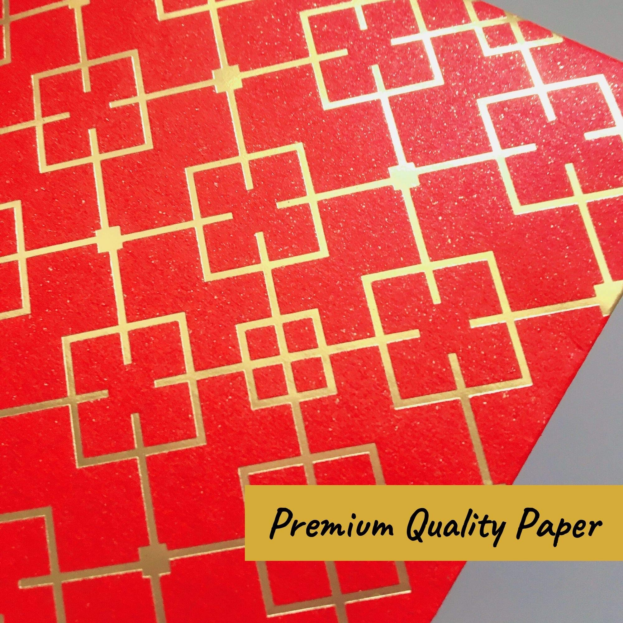 Premium Chinese New Year Red Envelopes (Hong Bao) - 36-Pack Lucky Money Gift Envelopes with 3 Elegant Gold Designs, 3.5