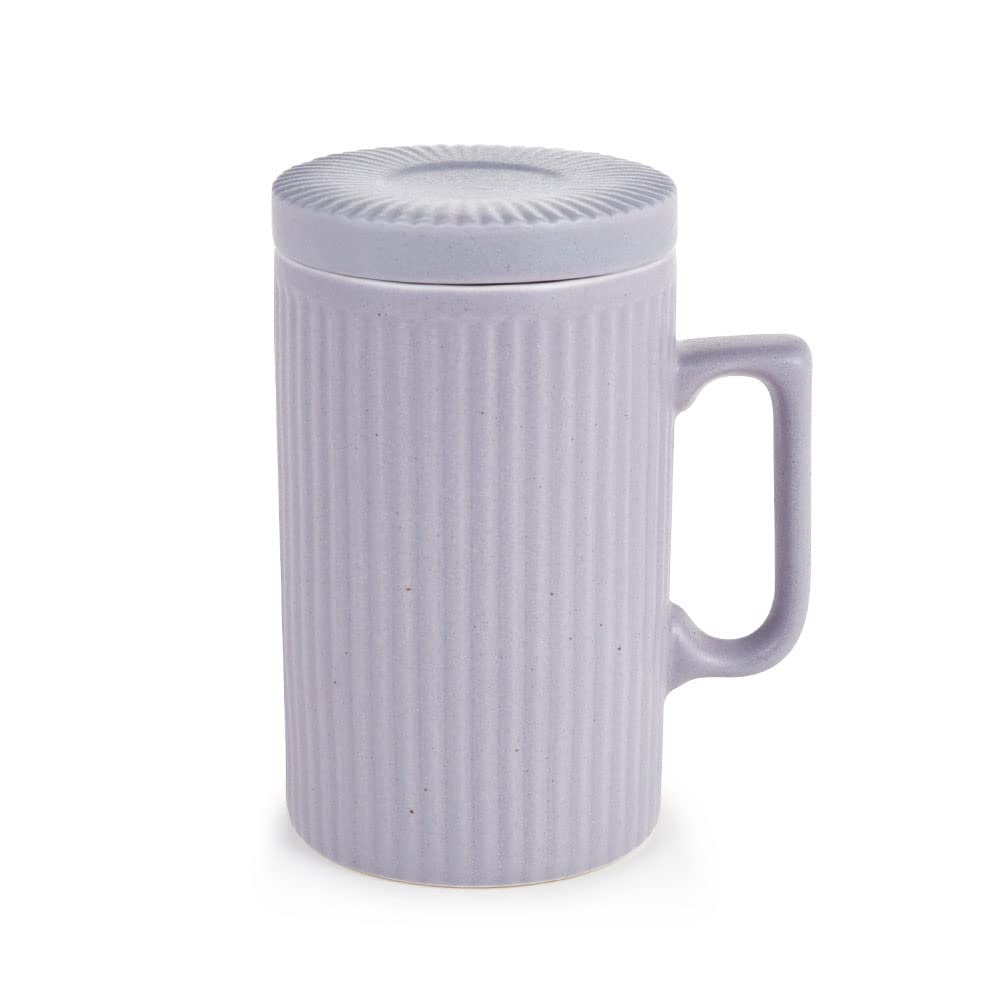 16oz Insulated Coffee Mug with Lid & Coaster - Purple Travel Tea Cup, Dishwasher & Microwave Safe - Perfect for Office, Commuting, and Outdoor Adventures