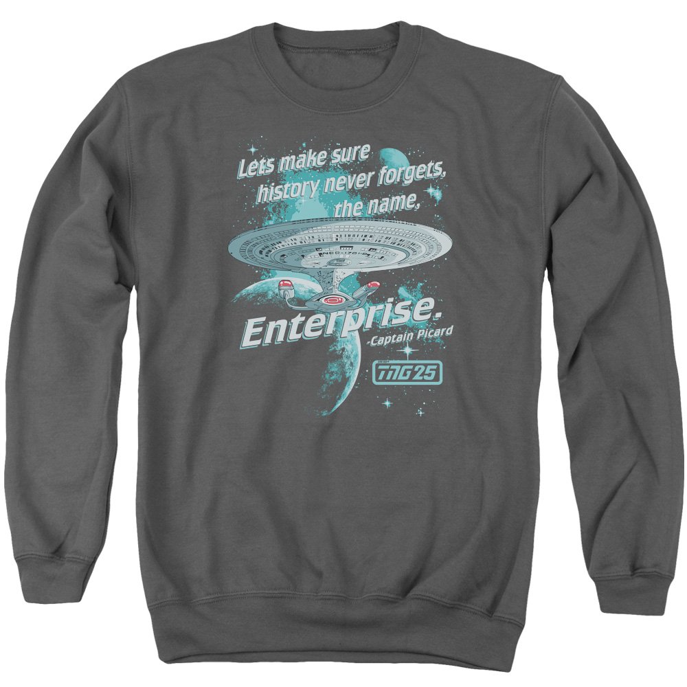 Star Trek Never Forget Unisex Crewneck Sweatshirt for Men & Women | Soft Cotton Pullover | Casual Wear & Gift for Sci-Fi Fans