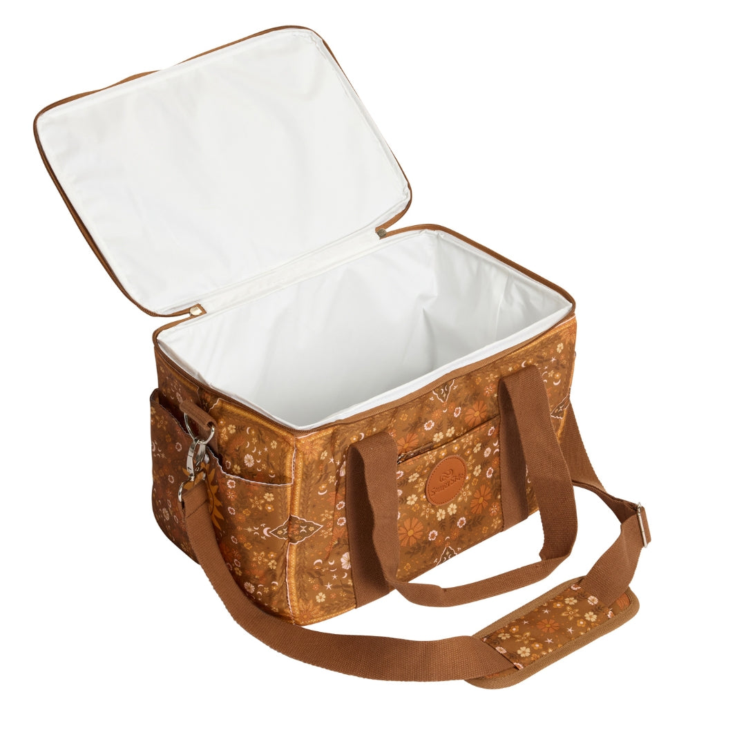Boho Style Sun Brown Insulated Cooler Bag - Perfect for Beach Picnics, Camping & Outdoor Adventures