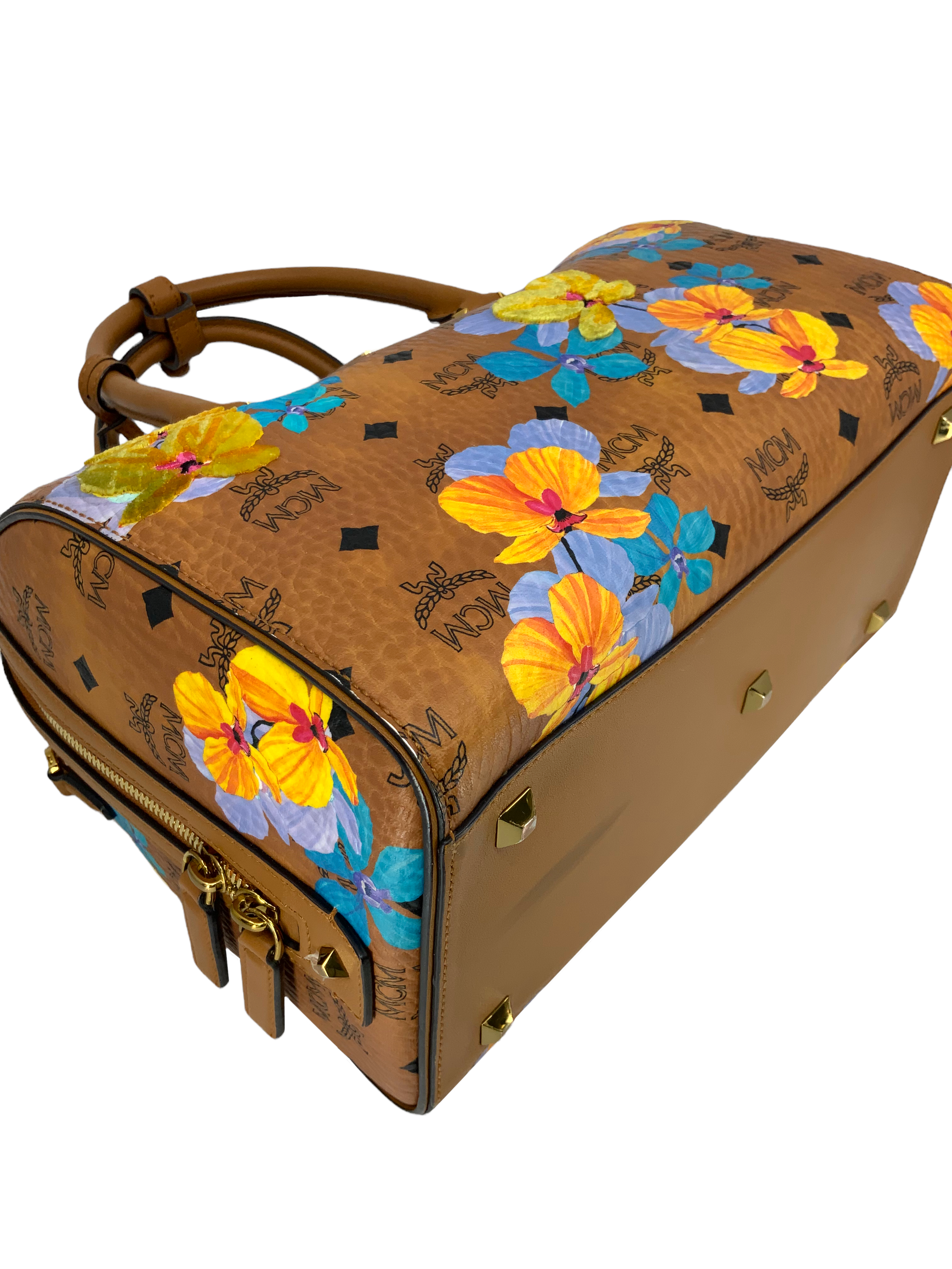 MCM Boston Coated Canvas Bowler Bag for Women | Stylish Designer Handbag | Perfect for Work, Travel & Everyday Use