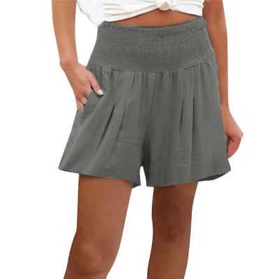A Summer Adventure with FENGQI Women's Summer Smocked Waist Beach Shorts