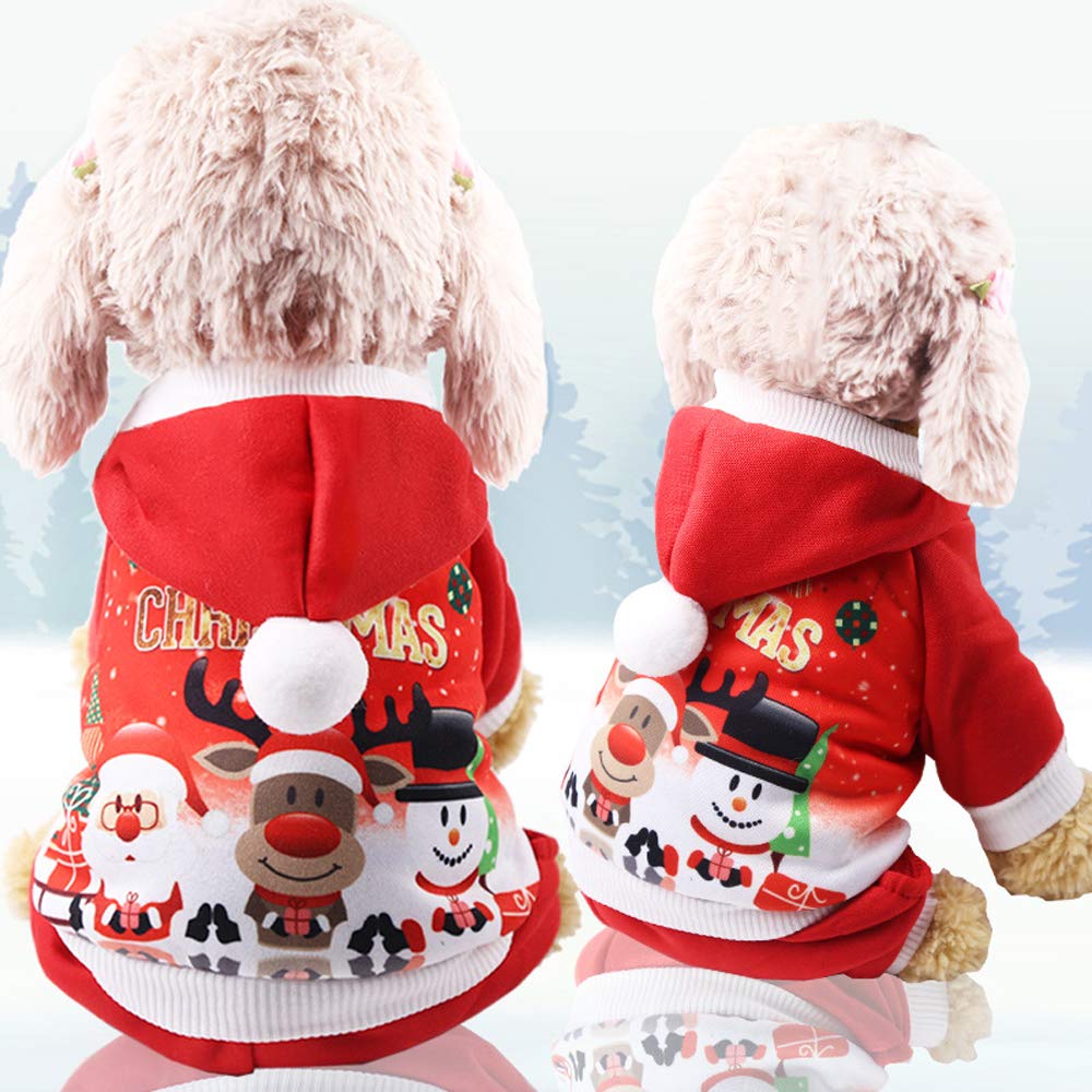 Festive Red Dog Christmas Costume - Cute Holiday Pet Outfit for Small & Medium Dogs - Perfect for Christmas Parties, Photos & Family Gatherings