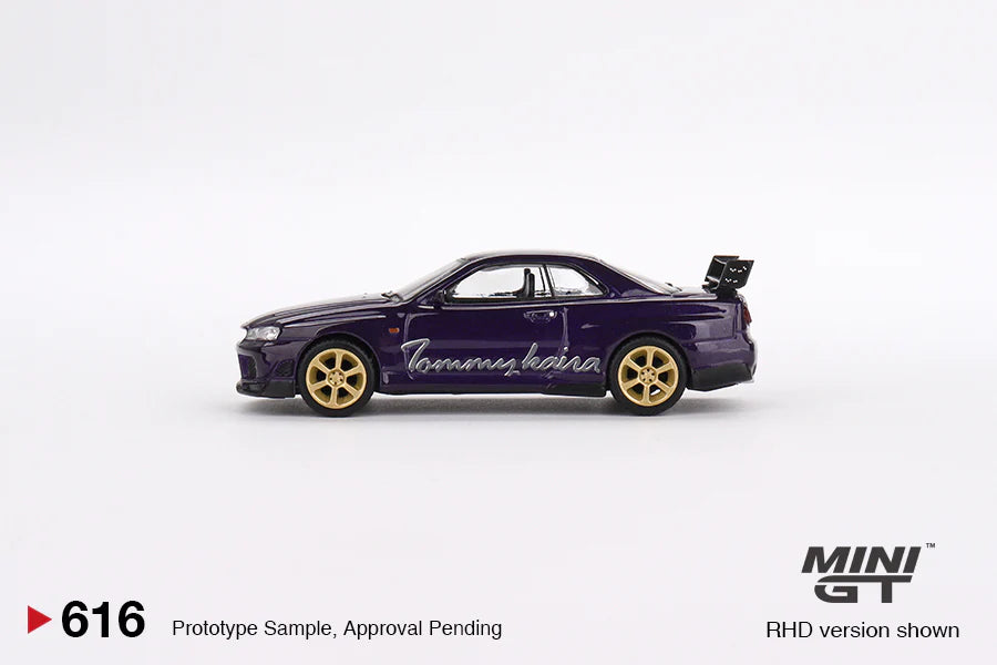 1:64 MINI GT Nissan Skyline GT-R R34 Tommy Kaira RZ Edition Diecast Model Car - Midnight Purple - Collectible Toy for Display, Racing Games & Car Enthusiasts