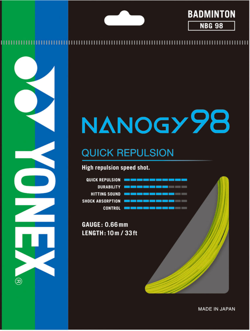 Yonex Nanogy 98 Badminton String - High Performance Badminton Racket String for Professional Players | Perfect for Tournaments & Training