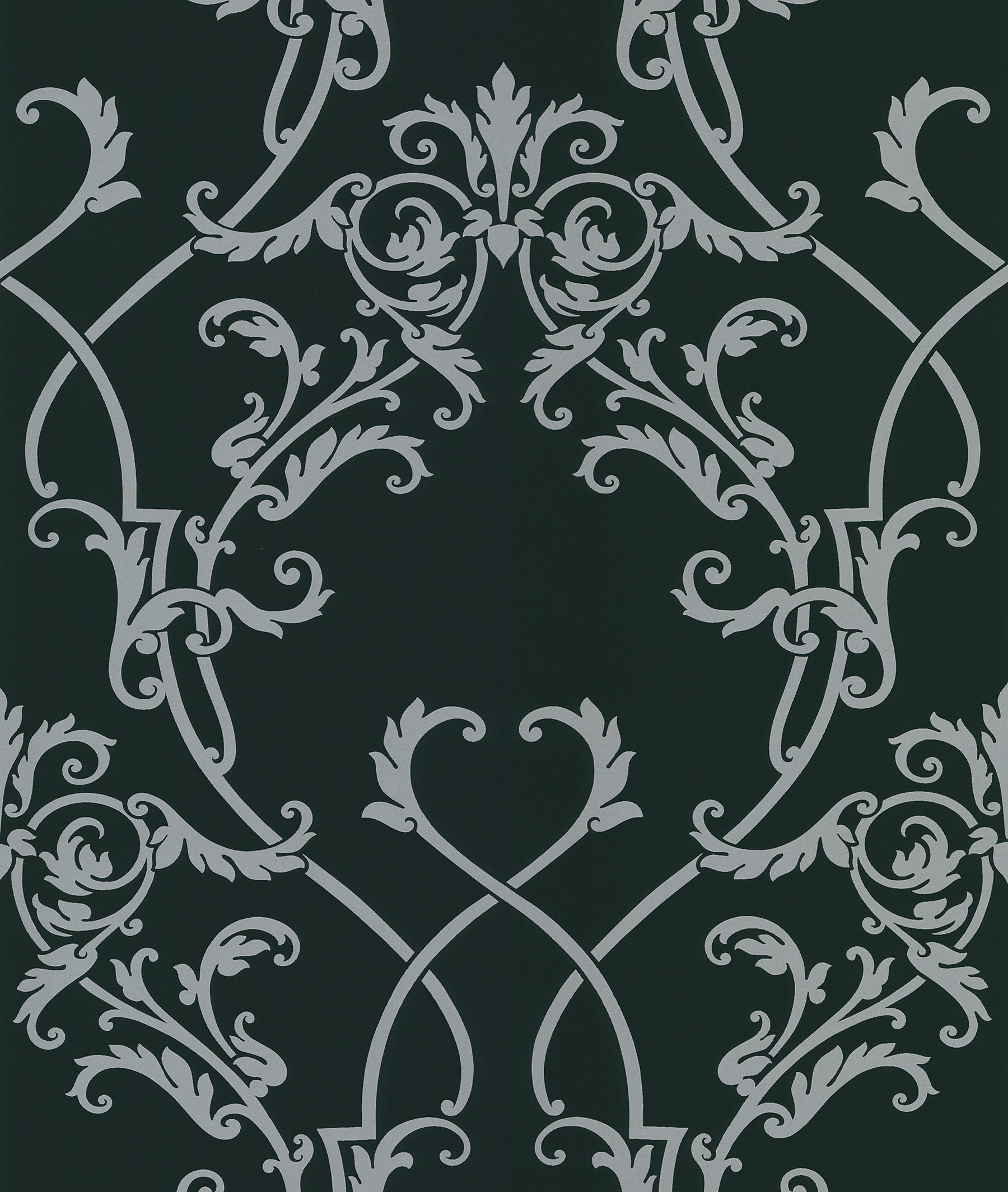 Brewster Home Fashions Beacon House 283-46902 Ink Candela Silver Chandelier Wallpaper Roll - Vintage Floral Peel and Stick Wallpaper for Living Room, Bedroom, Dining Room Decor