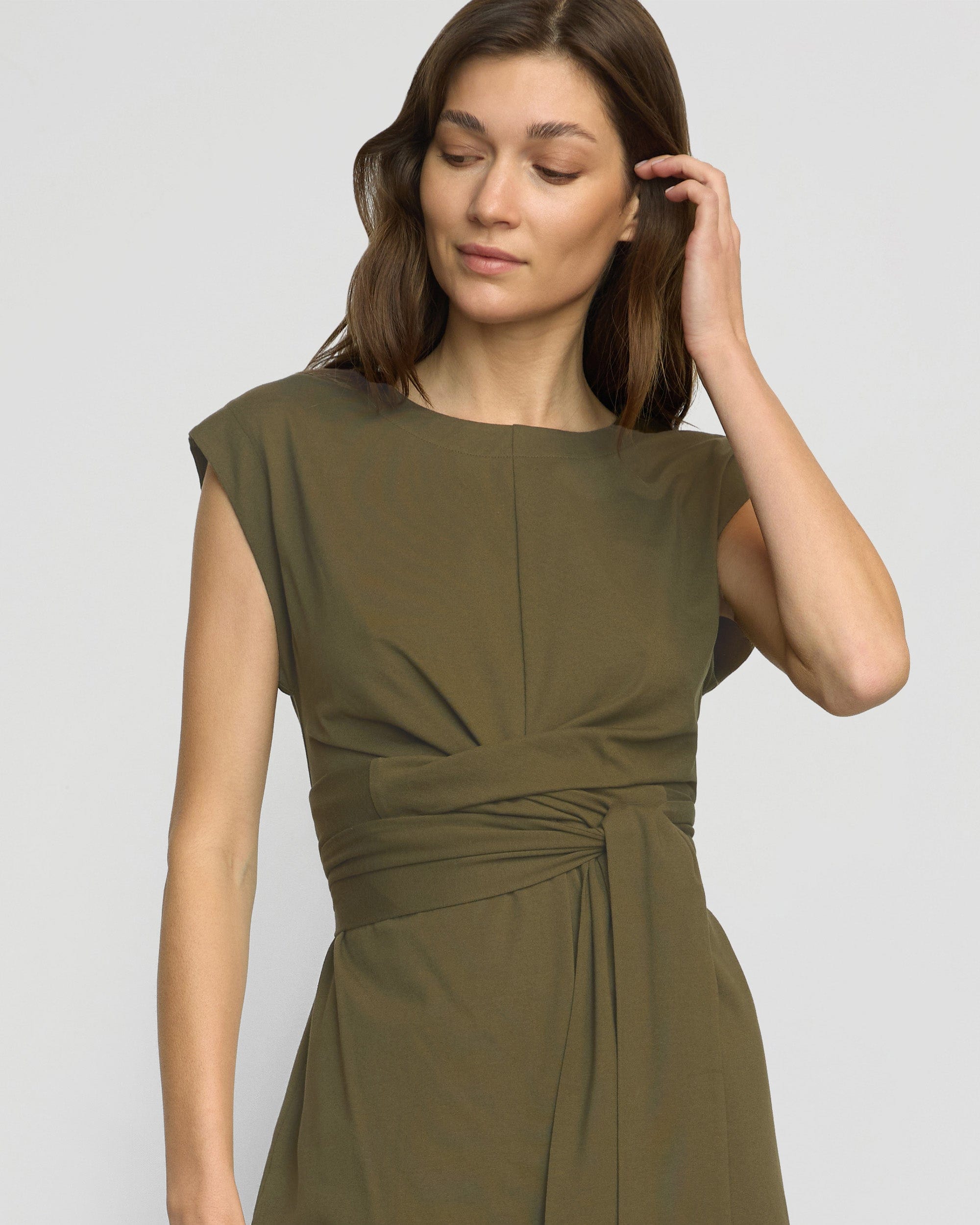 Fei Tie Front Organic Cotton Dress - Women's Flowy Boho Summer Dress for Beach, Vacation & Casual Wear