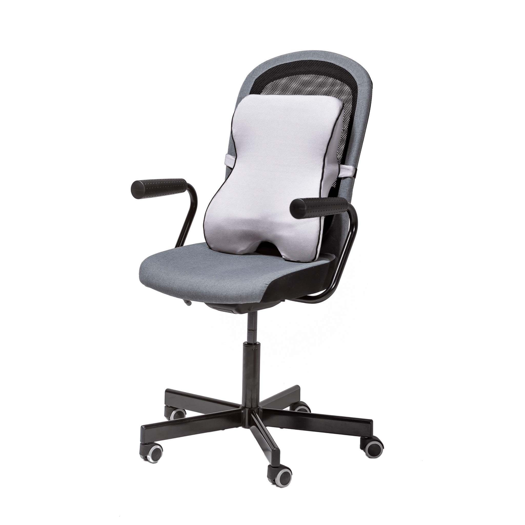Castle Knight Soft Memory Foam Back Cushion - Ergonomic Lumbar Support Pillow with Tapered Design for Lower Back Pain Relief - Perfect for Office Chair, Car Seat, Home & Travel Use (Knight Size, Bone)