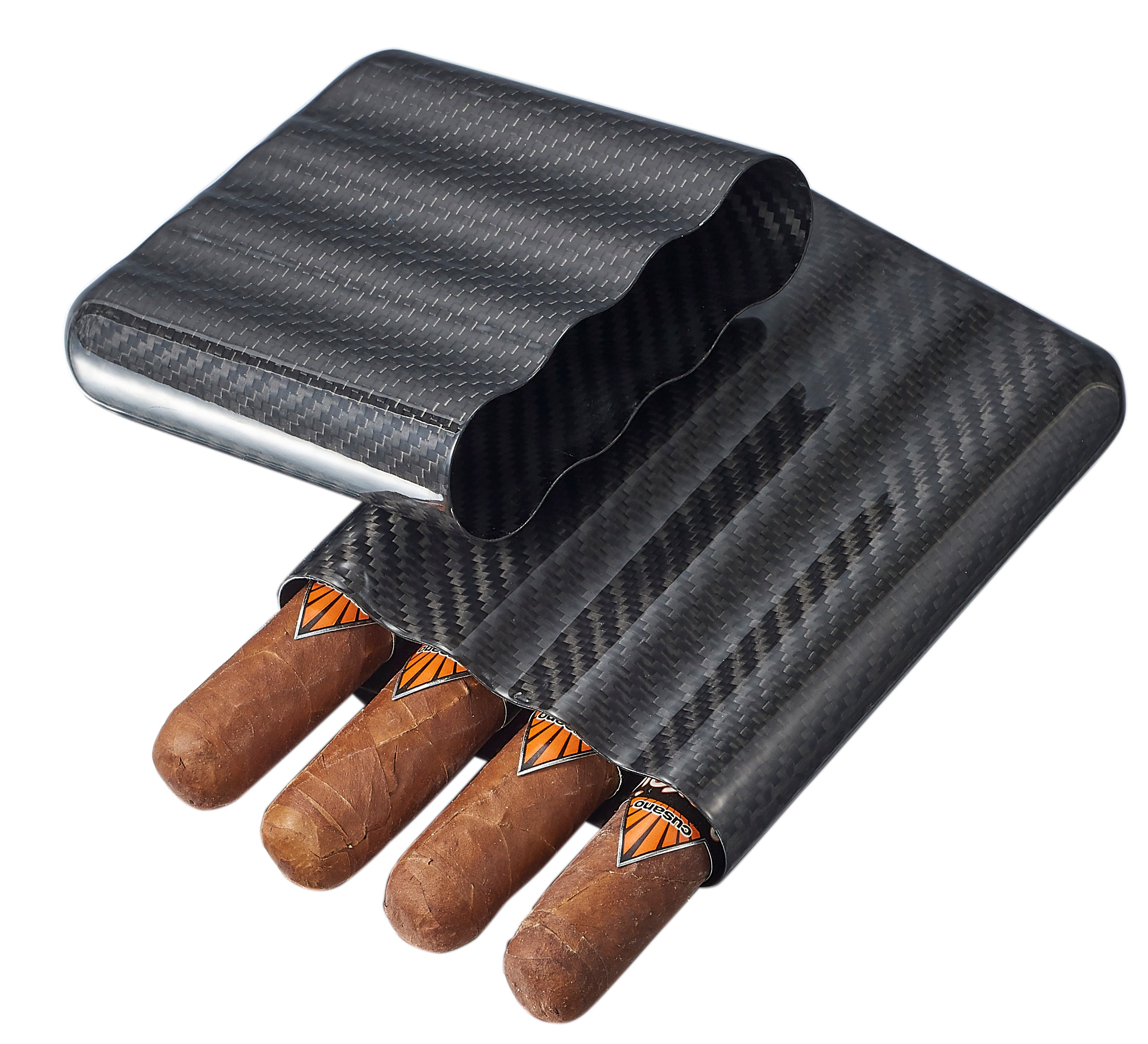 Premium Carbon Fiber Cigar Case - Holds 4 Cigars | Travel & Outdoor Protection | Waterproof & Durable Humidor Alternative for Cigar Lovers