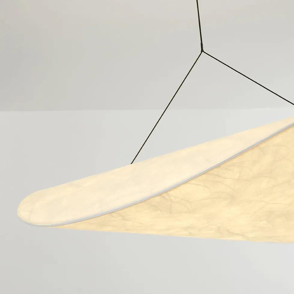 Modern Silk Oval Pendant Light - Minimalist Ceiling Lighting Fixture for Dining Room, Kitchen, or Bedroom Decor