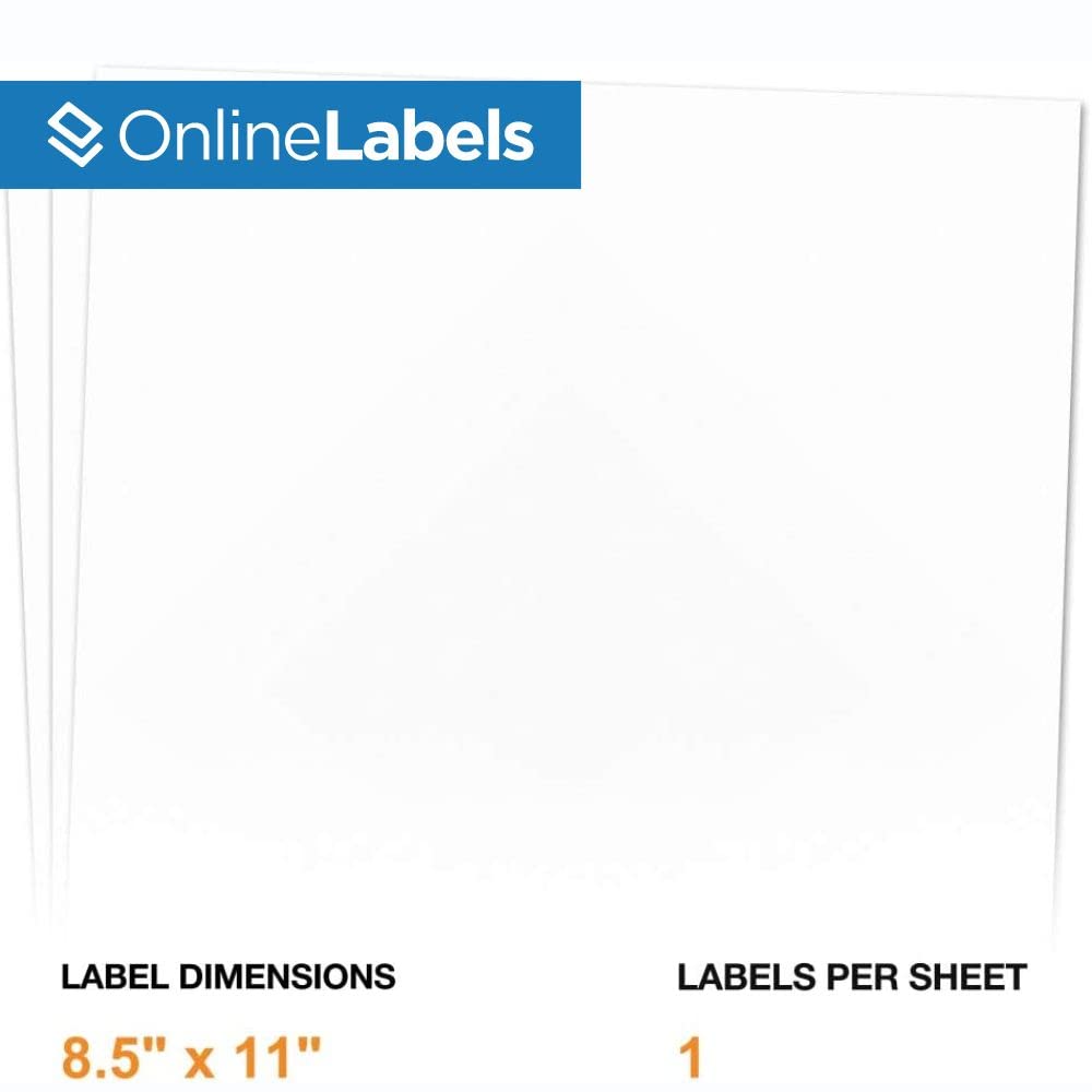 8.5 x 11 Full Sheet Blockout Labels for Laser Printers - 250 Pack with Vertical Back Slit for Easy Peeling - Perfect for Mailing, Shipping & Organizing - OnlineLabels