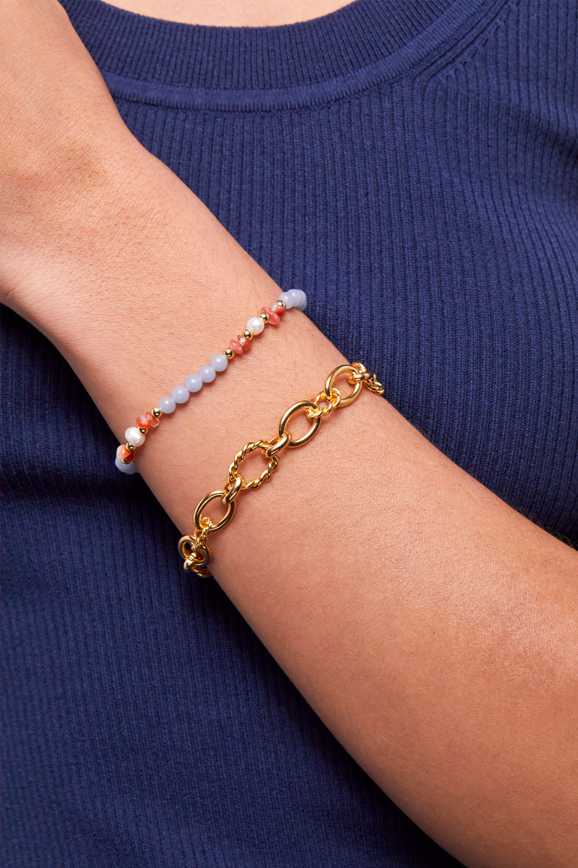 Chunky Chain Bracelet for Women - Trendy Gold & Silver Layered Bracelets - Fashion Jewelry Gift for Her - Perfect for Casual Wear, Parties & Everyday Style
