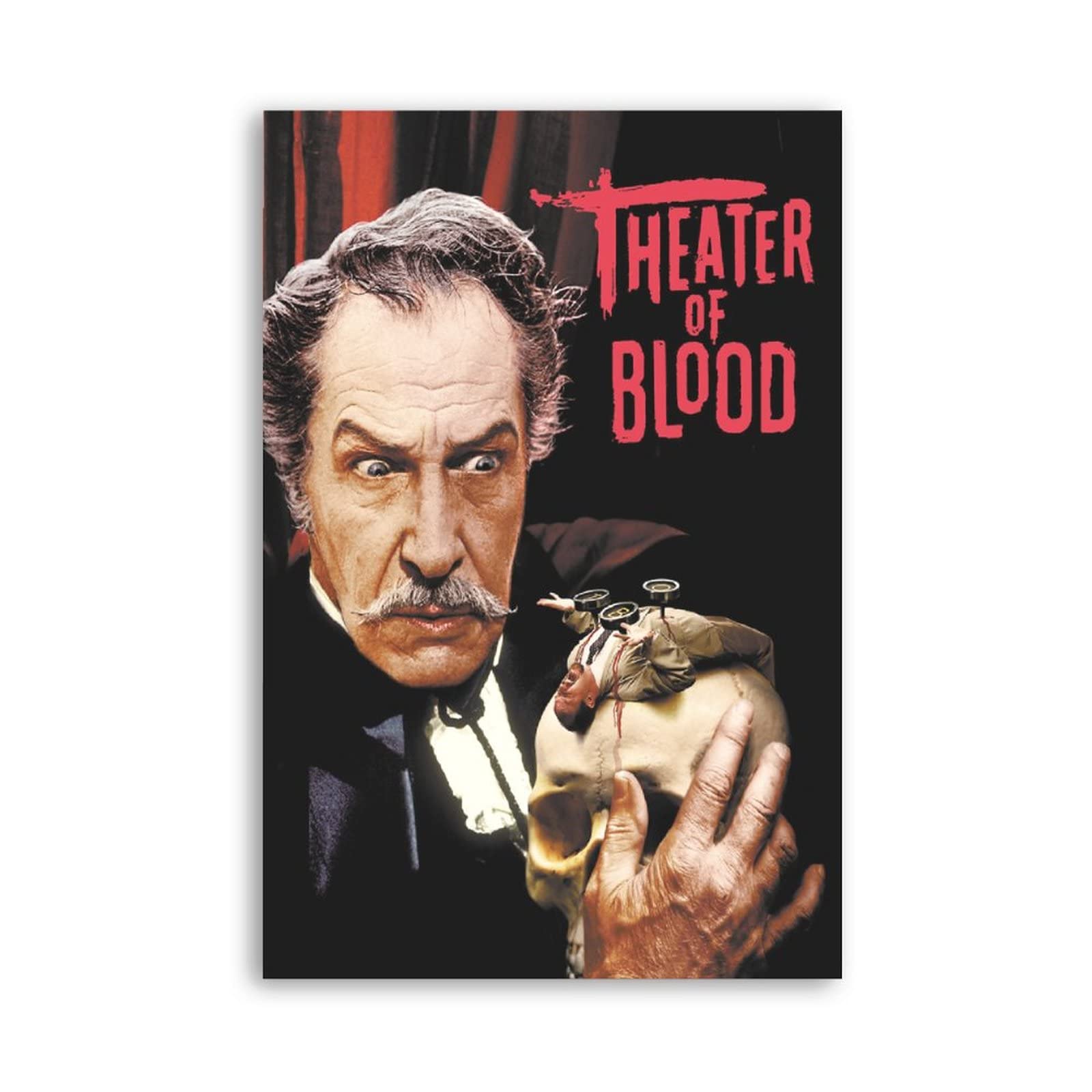 Horror Movie Poster - Theatre of Blood Canvas Art Print (24x36 inch / 60x90cm) Unframed - Scary Wall Decor for Bedroom, Office & Home Theater - Perfect Gift for Horror Fans & Movie Lovers