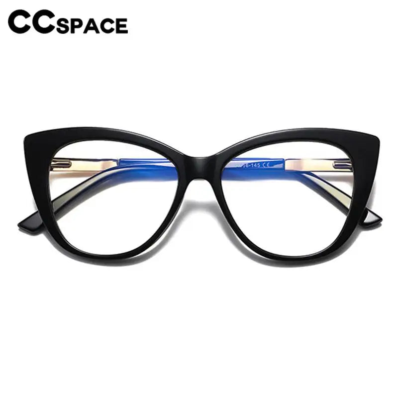 CCspace Women's Full Rim Cat Eye Titanium Reading Glasses TR90 - Lightweight +1.00 to +3.50 Magnification for Reading, Computer Work & Close-Up Tasks - Fashionable Eyewear for Office, Home & Daily Use