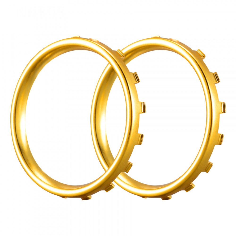 eXtremeRate Matte Chrome Gold Button Accent Rings for Xbox One Elite Controller - Custom Design Replacement Parts for Enhanced Gaming Experience (Model XOJ130016GC) - Perfect for Competitive Gaming & Controller Customization