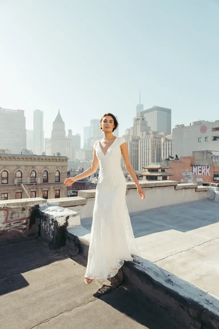 BHLDN Jenny Yoo Tierney Wedding Gown - Elegant A-Line Bridal Dress for Formal Ceremonies & Evening Receptions